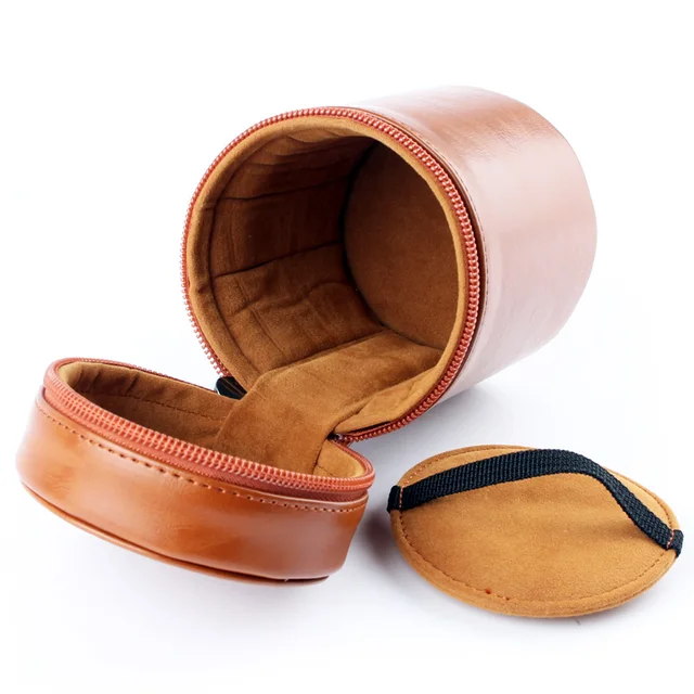 leather camera lens case