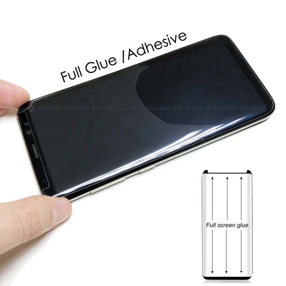 Akcoo Note 9 Полный Клей протектор экрана с установкой Лоток легко установить для samsung S9 note 8 S8 Закаленное стекло протектор