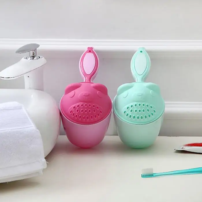 Мультфильм детская ванночка Кубок Шампунь детский купальный Черпак Baby Shower ложки мытья волос чашки FJ88