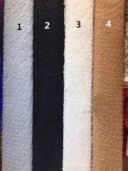 SYJ-1216113 Nigerian Laces Fabric Bridal French Tulle Lace Fabric with lots of beads SYJ-1216113 Nigerian Laces Fabric Bridal French Tulle Lace Fabric with lots of beads