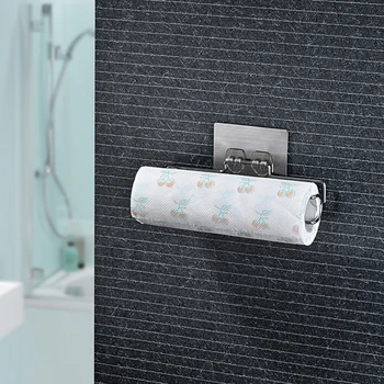 

1pcs Hot Sale Wallpaper Accessories Products Classical Strong Suction Cup Dual-use Kitchen Towel Roll Holder Toilet Paper Holder