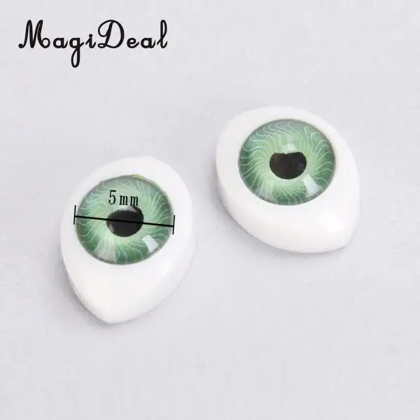 MagiDeal Plastic 4 Color 8Pcs Oval Hollow Back Plastic Eyes for Doll Mask Animal Puppets DIY Craft Toys 5mm