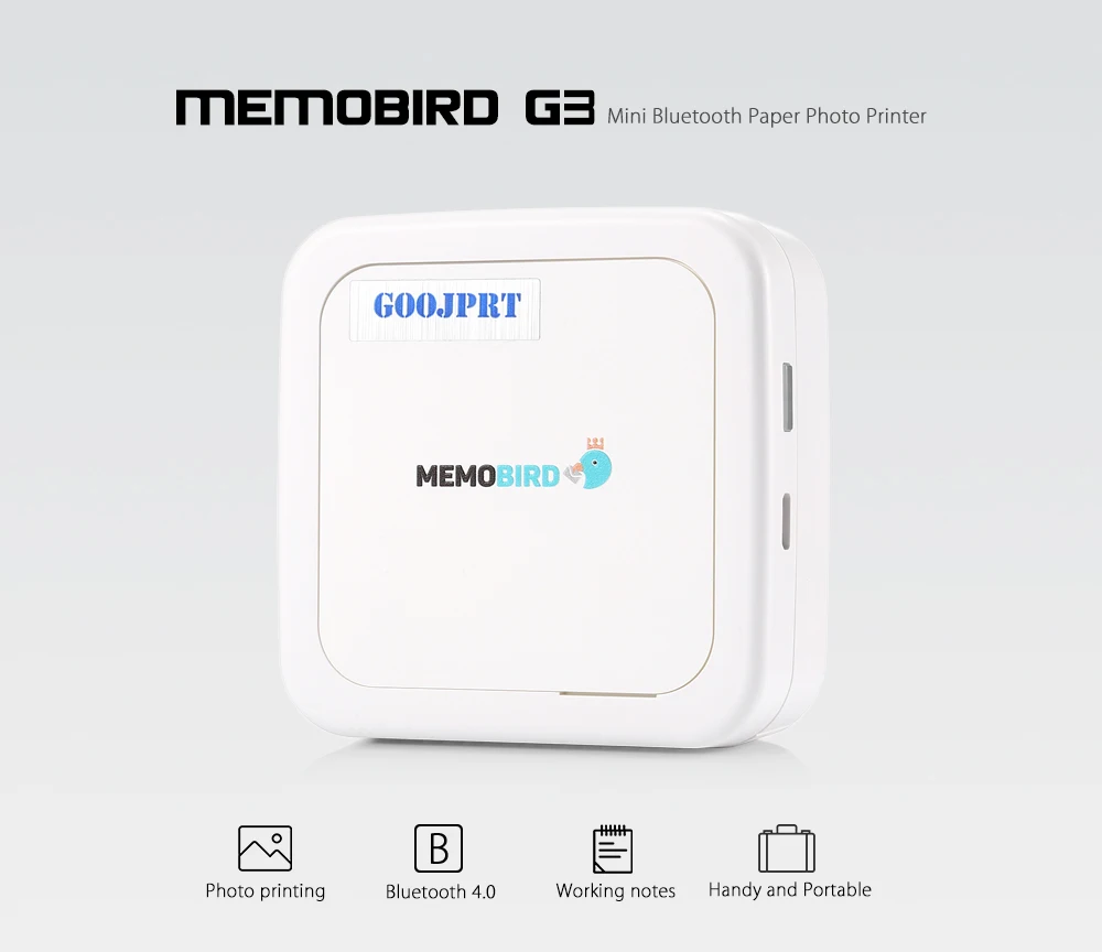 GOOJPRT G3 MEMOBIRD принтер мини беспроводной Bluetooth бумажный фотопринтер портативный термопринтер для печати этикеток