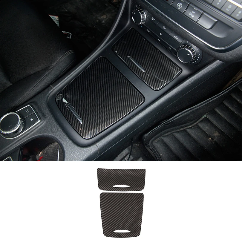 

Carbon Fiber Center Storage Box Panel Trim Ashtray Cover Car Stickers For Mercedes Benz CLA GLA A Class W117 W176 A180 2014-2017