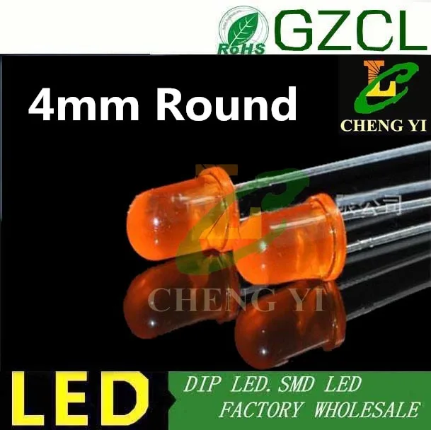DIP 4 мм led диффузный красный круглый 2 контактный диодный свет 1 8 В 1000 шт. Бесплатная