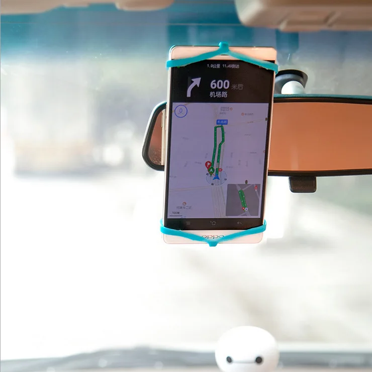 

Multifunction Colorful Mobile Phone Stand & Holder Rearview Mirror Steering Wheel Silicone Phone Holder for Iphone Andriod Phone