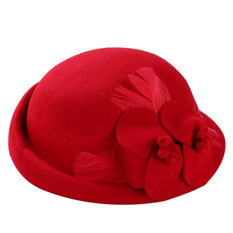 Зимний берет, шапка для женщин, Натуральная шерсть, берет, шапка, модная женская шапочка, брендовая, цветок, французский, Трилби, мягкая, церковная шапка