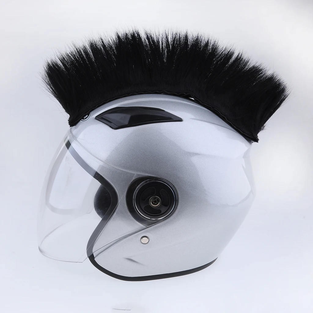 Motorcycle Adhesive Helmet Mohawk Hair Patches Skinhead Costumes Wig Skinhead Wig for Cosplay Costumes Hairpiece