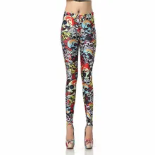 2017 New style Knitted Elastic Leggins Sexy Skull 3d Digital Legins Printed Women Leggings KDK1244
