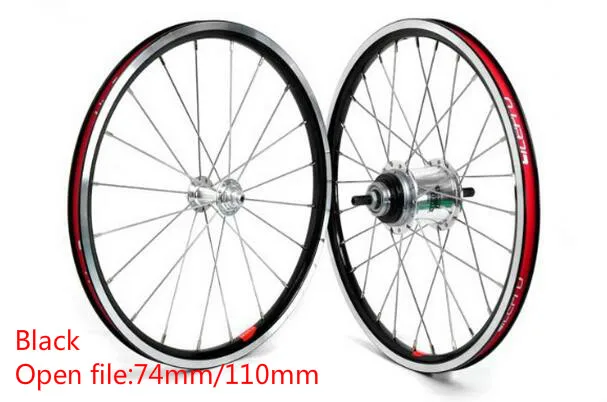 Litepro 16 дюймов внутренний 5 Скорость 349 колеса складной колеса велосипеда комплект BMX колесная BMX Запчасти - Цвет: Black 74 110mm