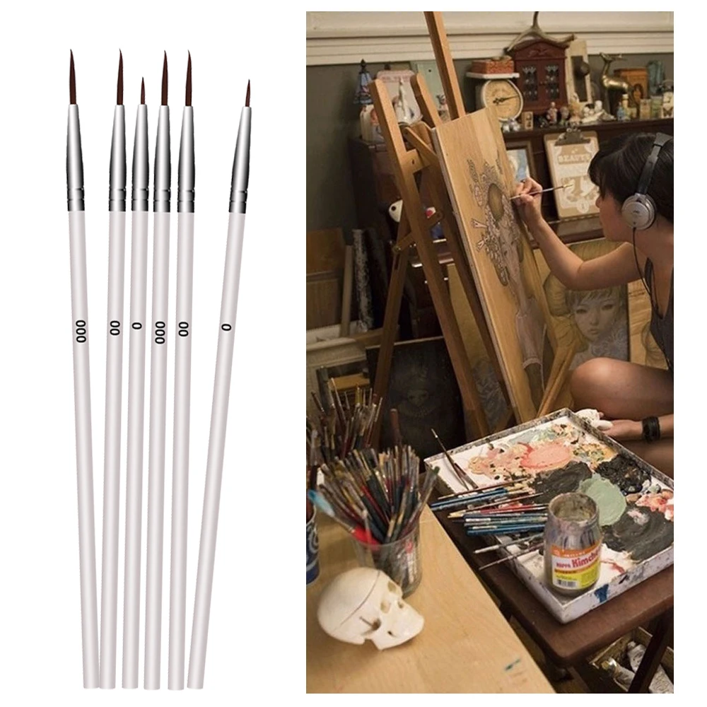 

10 Pcs/set Point Tip Pastry Baking Tools Nylon Fiber Hair Line Drawing Pen Artist Paint Brush Fondant Watercolor Thin Hook Pen