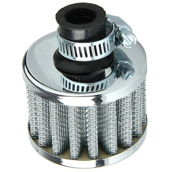Car Motor Cold Air Intake Filter Turbo Vent Crankcase Breather Silver