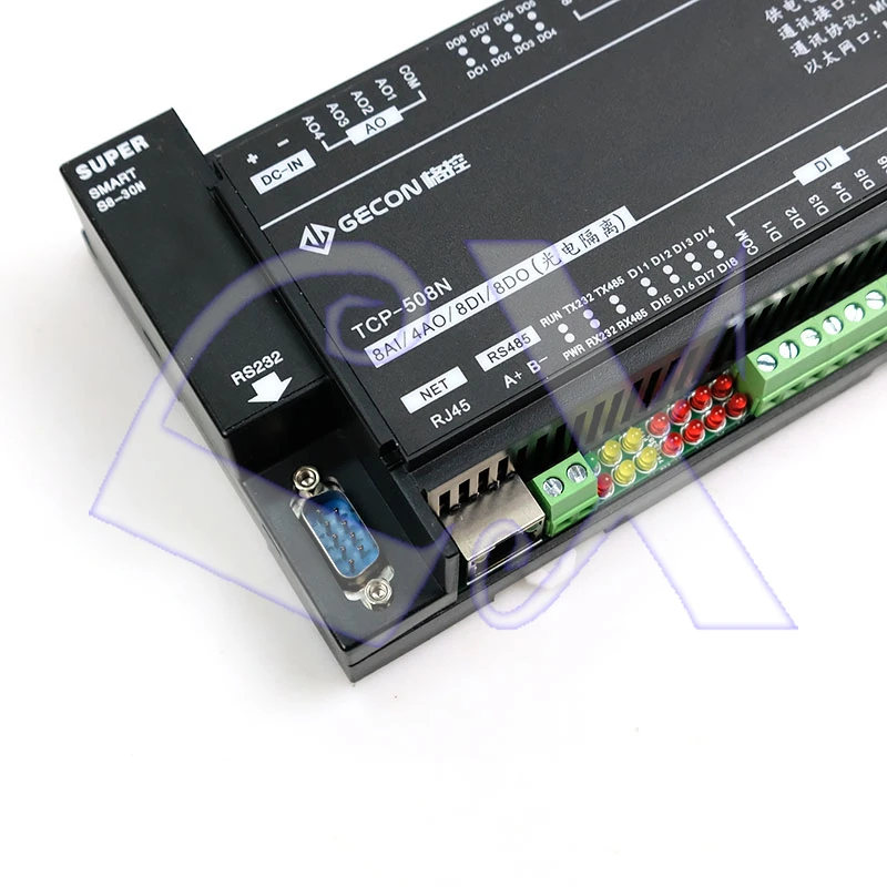 8AI аналоговый вход 4AO выход 8DI переключатель 8DO реле Ethernet IO модуль RS485 RS232 MODBUS TCP &