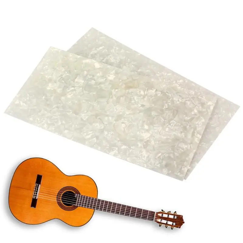 

2pcs White Pearl Celluloid Guitar Head Veneers 200x100x5mm Shell Sheets Guitar Parts For Luthier Work Musical Instruments