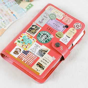 

Korean Creative Loose - leaf Planner Retro Diary Business Agenda Bind Snap Notebook Portable Small Notebook Stationery Book