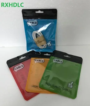 

Cheap Simple Red Blue Plastic Zipper Lock Bag for Micro 5PIN Cable Charger Line Thumbs Bag with Hang Hole for High Quality Cable