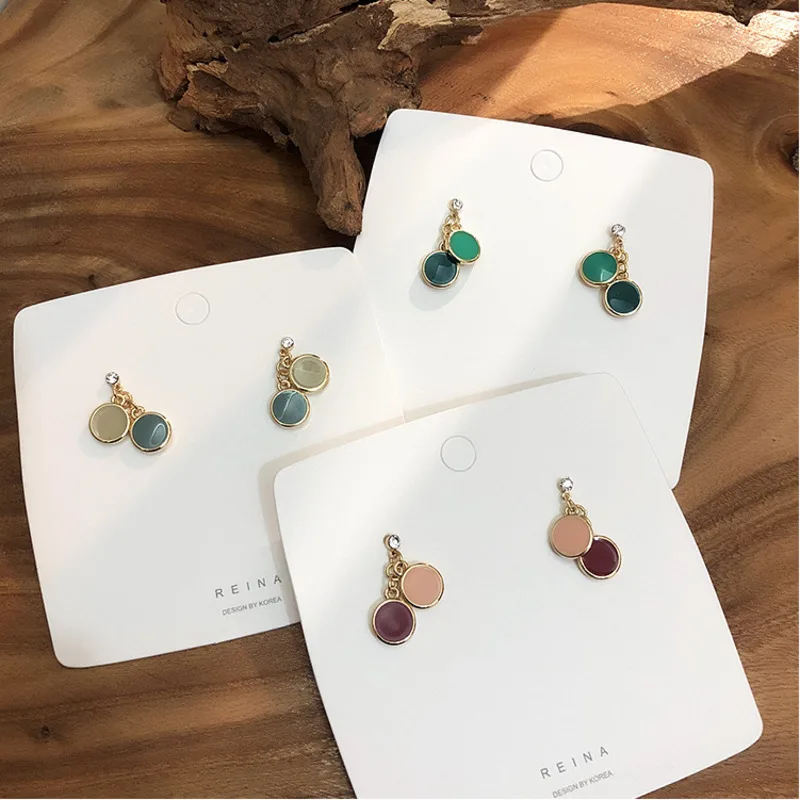 

Korean Earrings Cute Color Drip Tassel Small Stud Earrings Fashion Women Ear Rings 2019 925 Sterling Silver Bohemian Jewelery