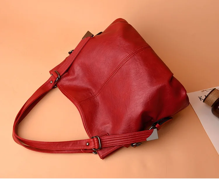 Новинка, модные женские кожаные сумки, женская сумка через плечо из натуральной кожи, женская большая сумка-мешок, сумка-тоут черного и красного цвета