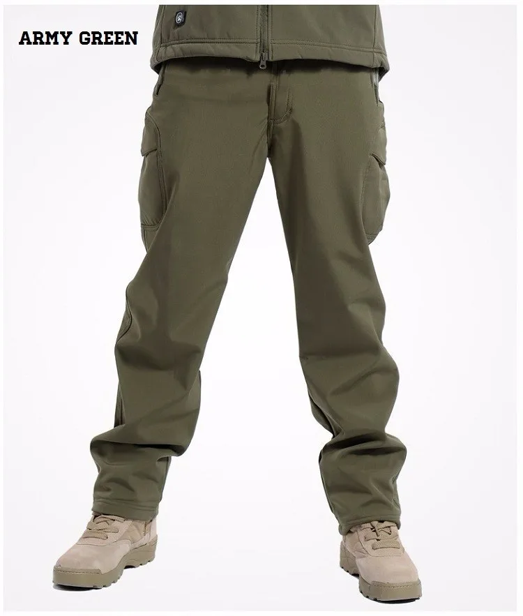 Открытый водонепроницаемый ветрозащитный Акула кожа мягкая оболочка V5.0 военные тактические брюки спортивные армейские камуфляжные флисовые охотничьи брюки
