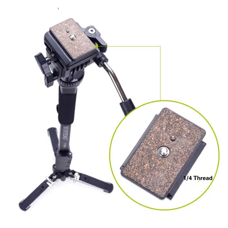  Yunteng 288 Camera Monopod Tripod + Fluid Pan Head Ballhead + Unipod Holder Base Stand for Ditigal 
