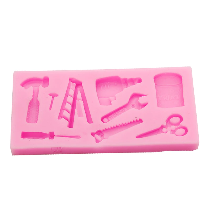 

2017 New Arrival 3D Hardware Tool Spanner Scissors Saw Cake Molds Soap Chocolate Mould for the Kitchen Baking Cake Tool DIY