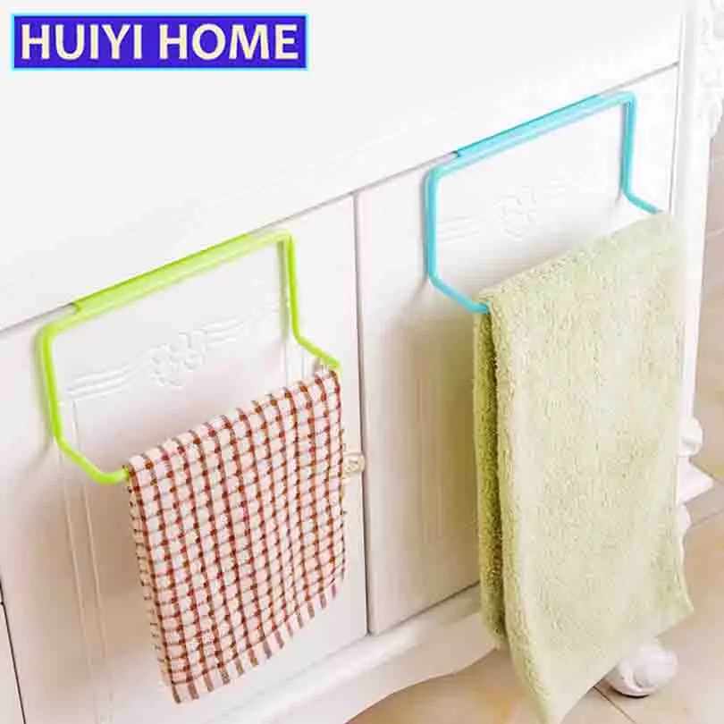 Kitchen Towel Stroage Racks Free Nail Seamless Cupboard Door Plastic Hooks EGN074