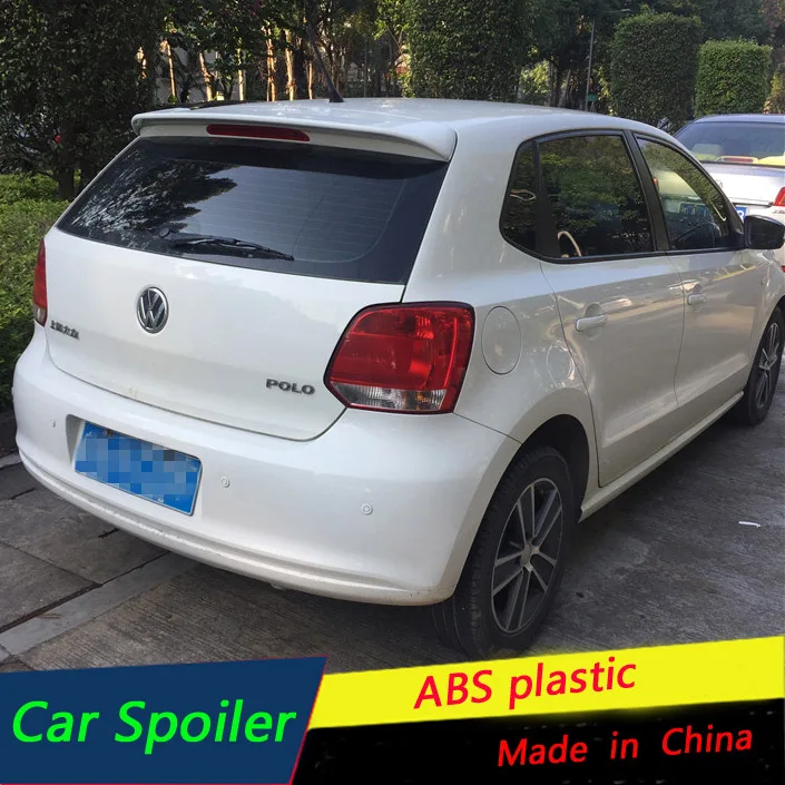 

For VW Polo Spoiler Sport 2011-2016 ABS Material Car Rear Wing Primer Color Rear Trunk Spoiler For Volkswagen Polo Roof Spoiler