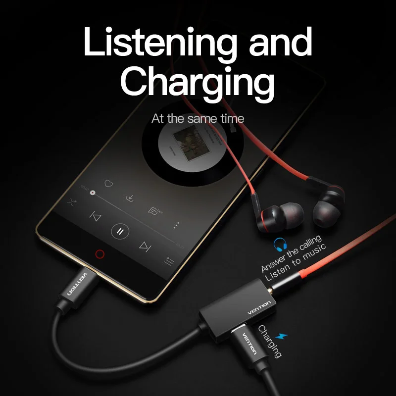 Адаптер для наушников Vention USB Type C на 3 5 мм адаптер зарядного устройства внешний