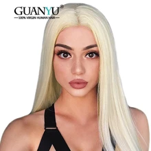 613 светлые парики на шнурках 13*4 прямые бразильские волосы Remy человеческие волосы парик на фронте шнурка 613 парики на фронте шнурка с волосами младенца для Guanyu