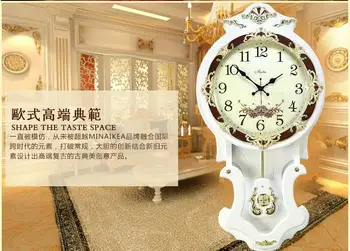 

Fashion Large living room wall clock modern fashion swing quartz watches and clocks antique rustic wall clock mute