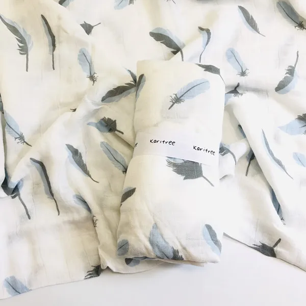 Розовые 70% бамбуковые хлопковые муслиновые пеленальные одеяла для новорожденных ins марлевые детские пеленки sleepsack swaddleme банное полотенце - Цвет: zm feather