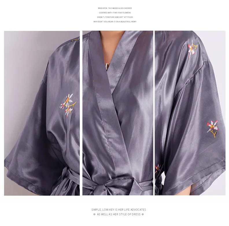 Женский халат, Сексуальный Атласный халат, весеннее кимоно, Шелковый банный халат, одежда для сна, женский халат, ночная рубашка, одежда для сна и халат