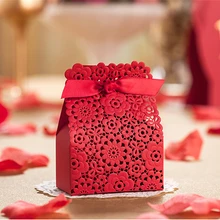 Вечерние украшения для Романтических Свадебных Мероприятий, аксессуары для украшения, красная лазерная резка, подарок, сладкие конфеты, сувениры, Подарочная коробка для гостей