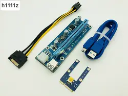 Мини PCIe PCI-E PCI Express Riser Card к PCI Express Extender 16X SATA к 6Pin IDE Molex разъем питания кабель для BTC ETH Litecoin Шахтер добыча