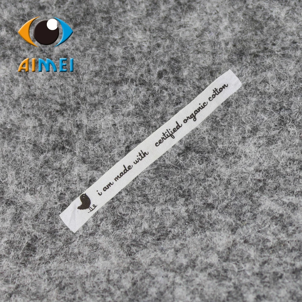 Cutomized eco friendly 100% cotton print labels for garment tags/main labels for fashion ...