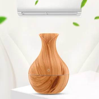 

Electric Air Fresheners Aroma oil diffuser ultrasonic wood grain air humidifier USB mini mist maker LED light for home office