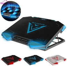 Новинка, охлаждающая подставка для ноутбука, ПК, охлаждающая подставка, с воздушным охлаждением, 5 вентиляторов, USB, эргономичный регулируемый держатель для ноутбука 12-17 дюймов