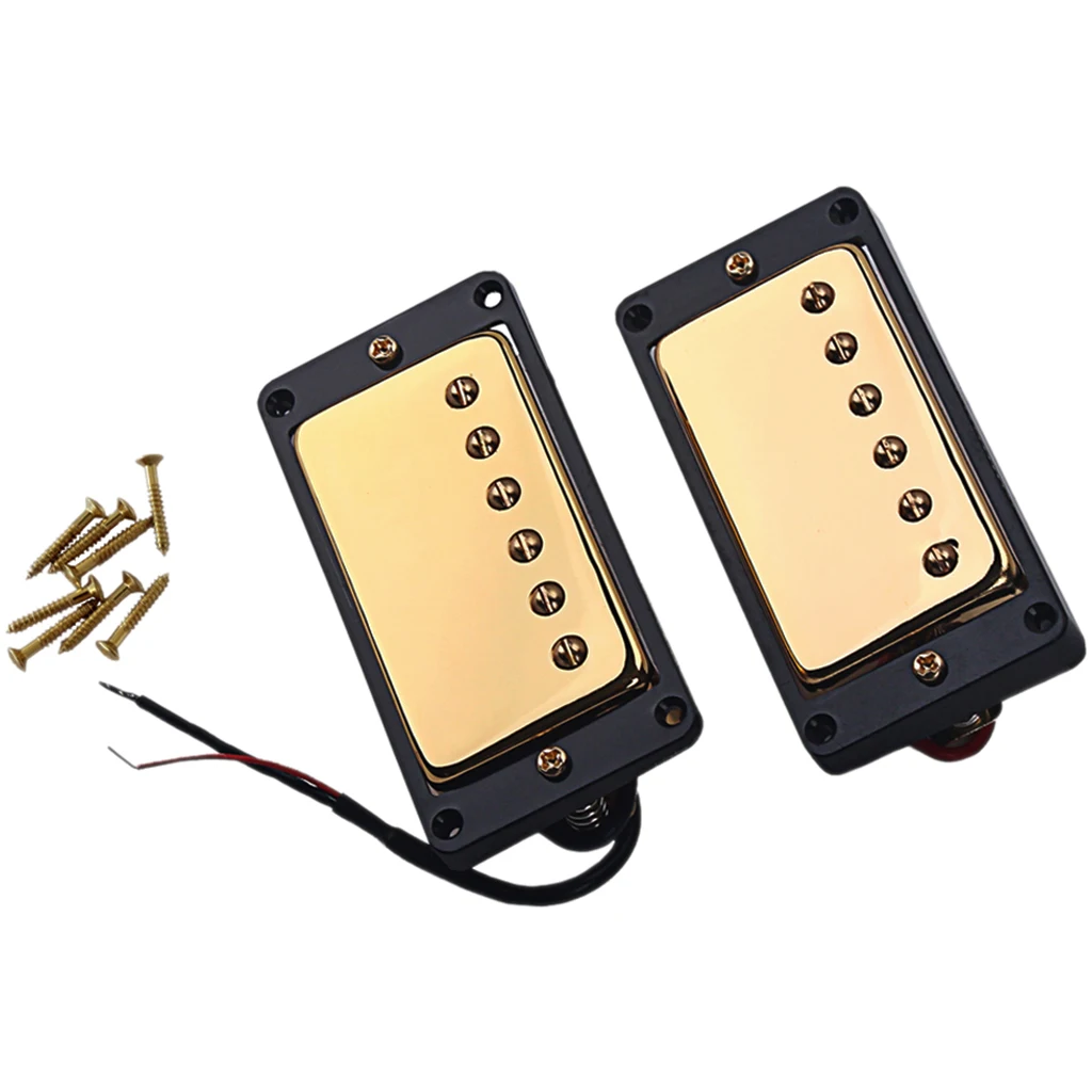 2 Pieces Double Coil Neck Bridge Pickup for LP Electric Guitar 50/52mm