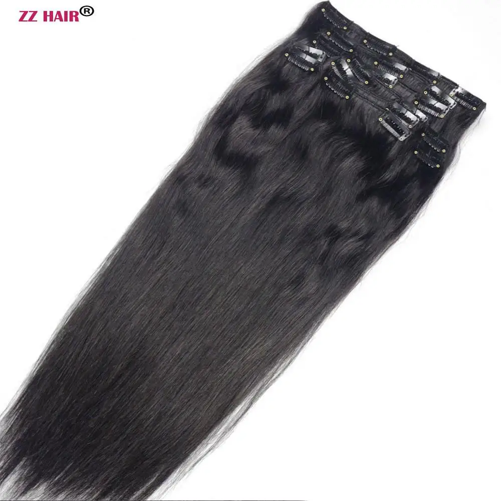 Волосы ZZHAIR 140 280 г 16 24 дюйма машинное изготовление Remy 10 шт. в комплекте зажимы для