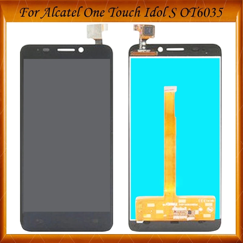 Хорошо работает для Alcatel One Touch Idol S 6035 OT6035 6035R 6035Y ЖК-экран с кодирующий преобразователь сенсорного экрана в сборе