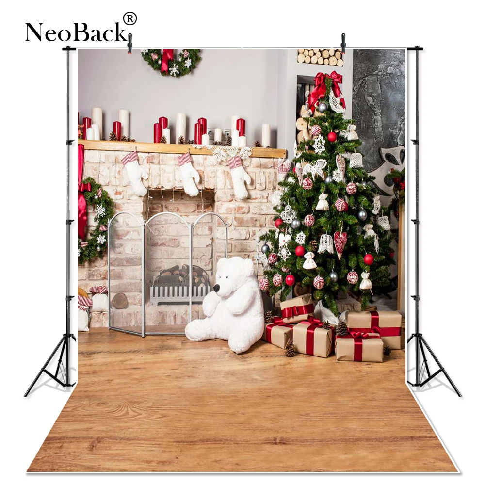 comprar Vinil fino 5X7ft presentes de Natal Do Bebê Família Foto cenário Impresso A1106 Lareira Fotografia Pano de Fundo para photo studio