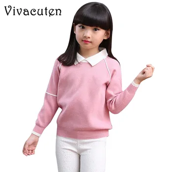 

New Girls Sweaters School Kids Casual Knitting Autumn Winter Clothes Baby Pullover Clothing Girl Infantil Children Clothes H086
