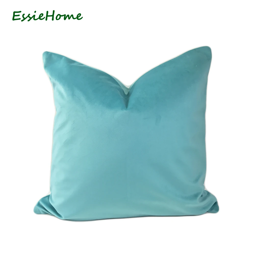 ESSIE домашний Роскошный Матовый хлопковый бархатный яркий синий мятный чехол для подушки, чехол для подушки, поясничный чехол для подушки