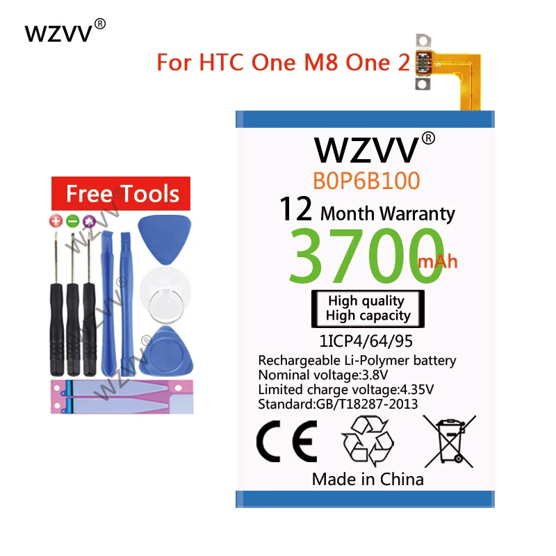 

3700mAh Li-Polymer battery B0P6B100 BOP6B100 for HTC One 2 M8 E8 M8x M8 X One2 W8 M8SD M8T M8W M8D M8SW M8ST One+ Plus Batteries