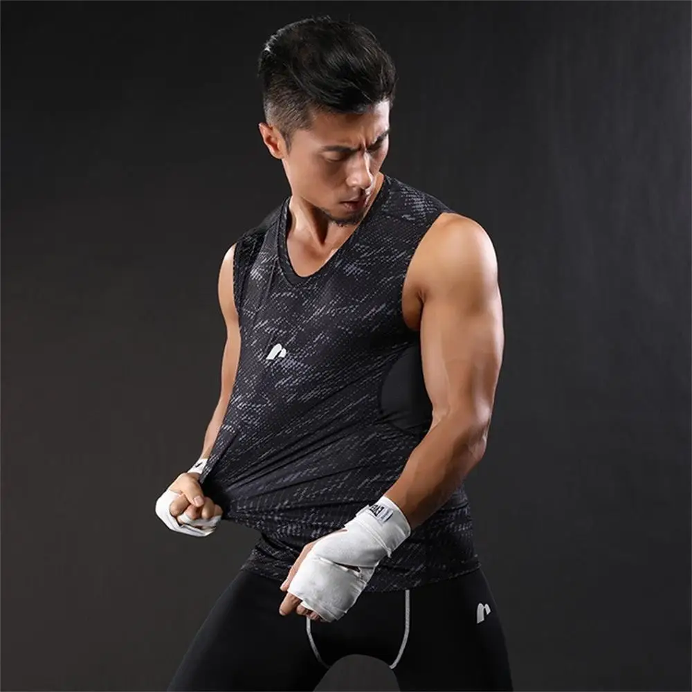 

Sports Vest Men's Compression Tops Athletic Running Training Gym T-shirts Dri Fit Base Layer