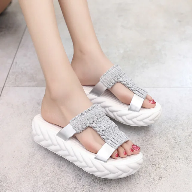 2018 New Shoes Women Platform Slippers 2018 Summer Shoes Sandals On The Platform Flip Flops Gladiator Bottom Women Shoes 3473