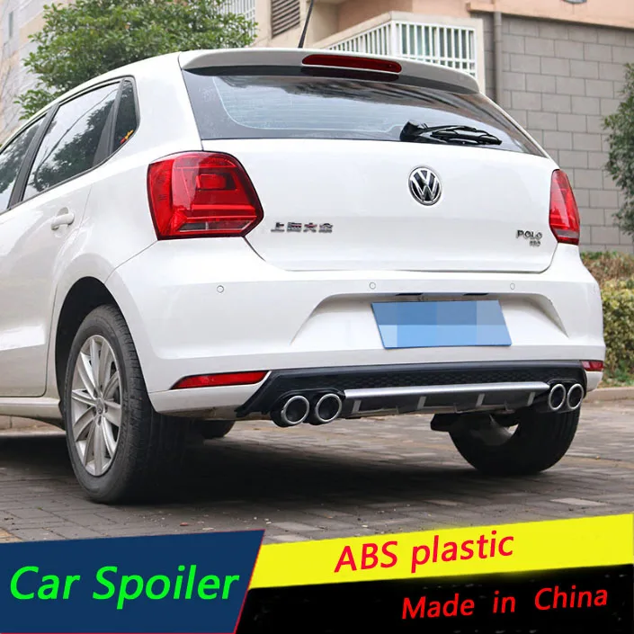 

For 2014-2017 Volkswagen Polo Rear Bumper Automobile modification Back disturbance or Polo After chrome lip rear spoiler ABS 15