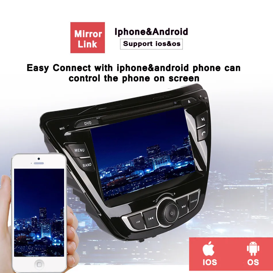 Sale 8 inch Octa Core 4GB RAM Android 9.0 Car DVD For Hyundai Elantra Avante 2014 2015 with WIFI 4G GPS car PC radio stereo Head unit 3