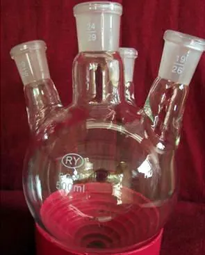 250ml 24/29 Ground Joint 4 necks Round bottom Glass flask | Канцтовары для офиса и дома