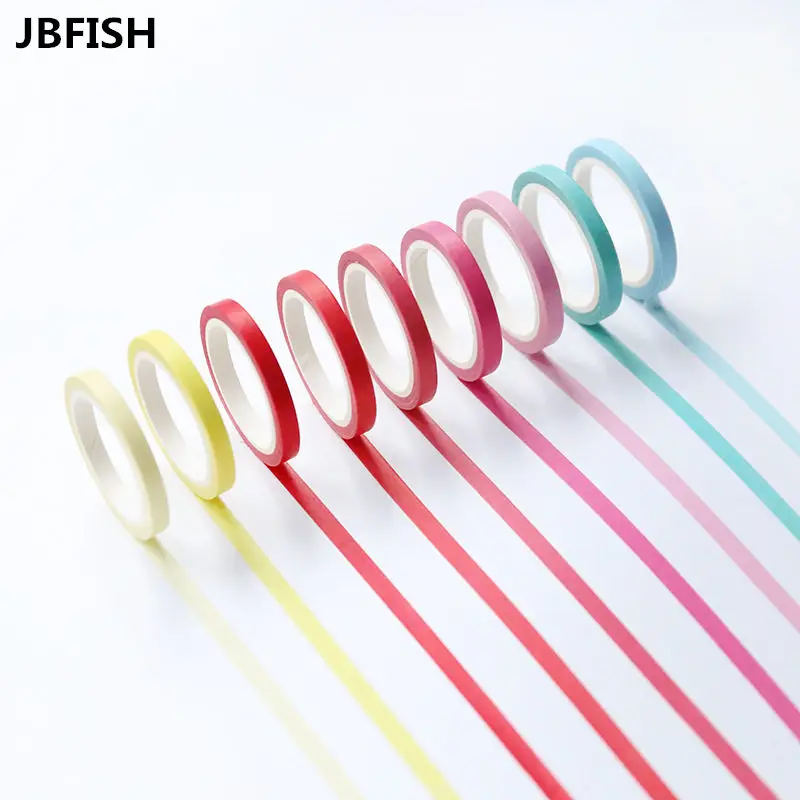 

JBFISH Rainbow Solid Color Washi Sticky Paper Masking Adhesive Printing Scrapbooking Deco DIY Tape Masking Japanese Washi 4008